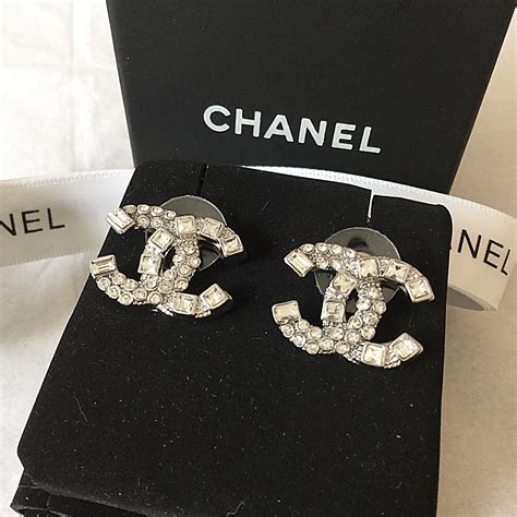 chanel square earrings|Chanel swarovski earrings.